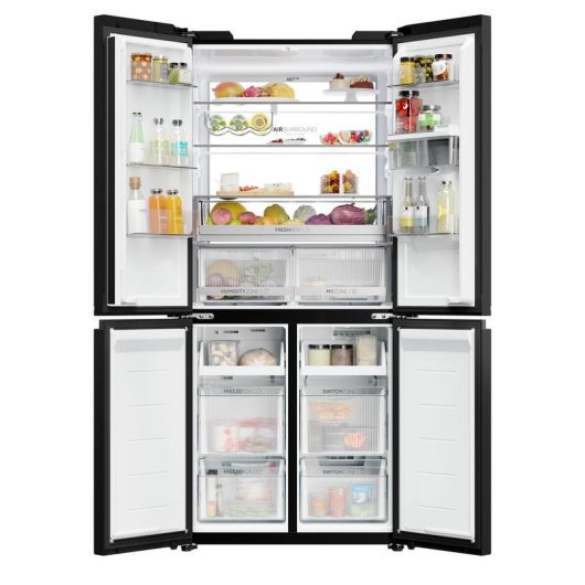 Frigorífico Cuatro Puertas Haier HCKR7819DWGB No Frost 190cm 459L D Negro