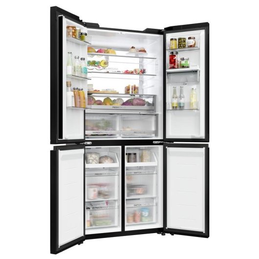 Frigorífico Cuatro Puertas Haier HCKR7819DWGB No Frost 190cm 459L D Negro