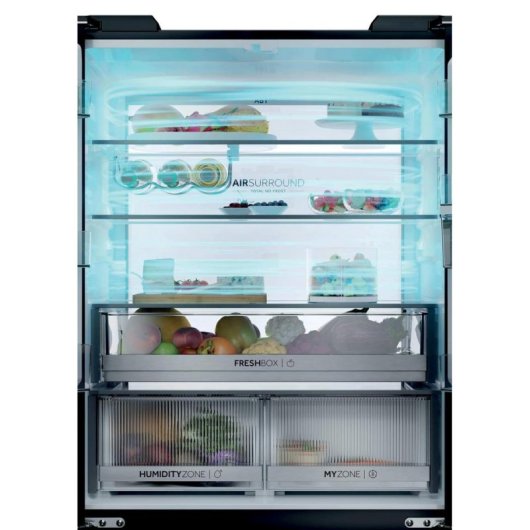 Frigorífico Cuatro Puertas Haier HCKR7819DWGB No Frost 190cm 459L D Negro