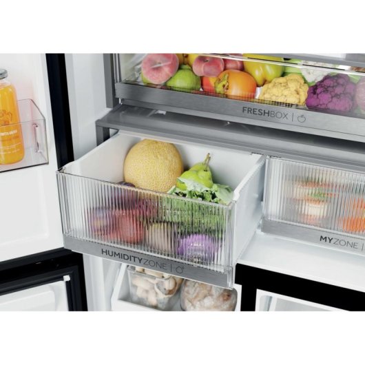 Frigorífico Cuatro Puertas Haier HCKR7819DWGB No Frost 190cm 459L D Negro