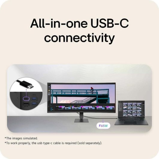 Monitor LG UltraWide 34U640B-B 34" UltraWide QHD 144Hz VA Curvo HDR10 USB-C Ajustable en altura