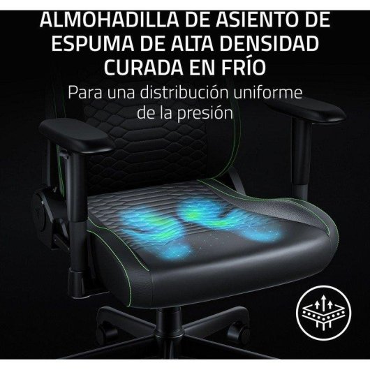 Silla gamer Razer Iskur V2 X NewGen Quartz ergonómica con cuero EPU CoolTouch