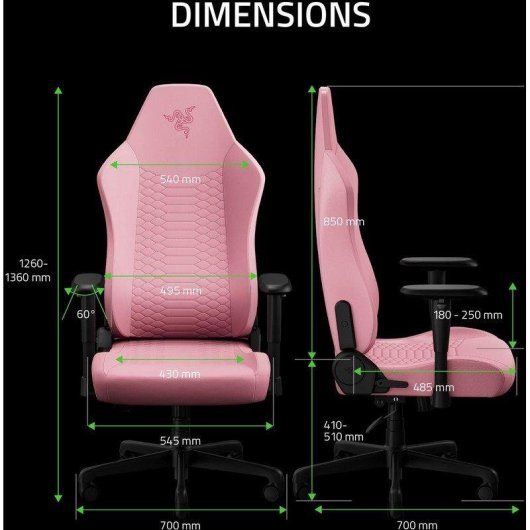 Silla gamer Razer Iskur V2 X NewGen Quartz ergonómica con cuero EPU CoolTouch