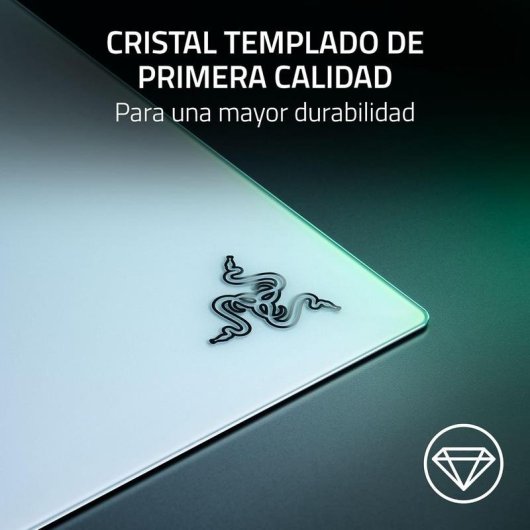 Alfombrilla de ratón Razer Atlas Pro Cristal Templado Ultrafina 1,9 mm 500 x 400 mm Blanco