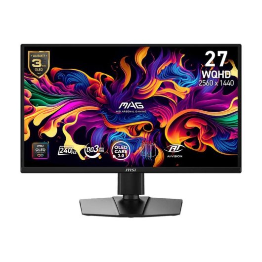 Écran PC MSI MAG 272QP QD-OLED 26,5" Wide Quad HD 240Hz QD-OLED Hauteur réglable 0,03ms
