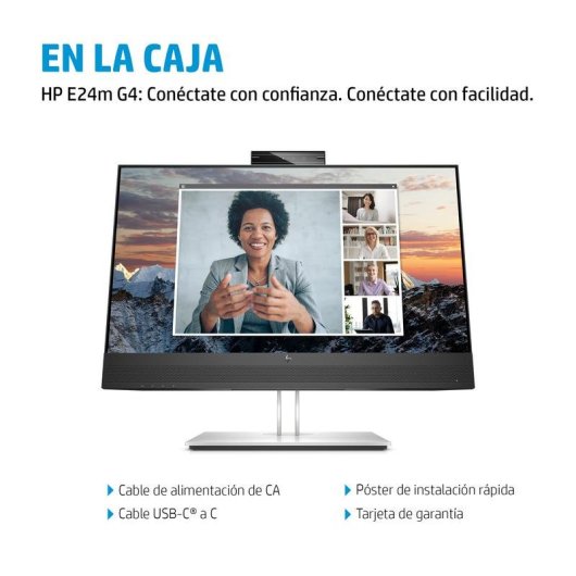 Monitor HP E24m G4 23,8" FullHD 75Hz IPS USB-C Lautsprecher Kamera Höhenverstellbar