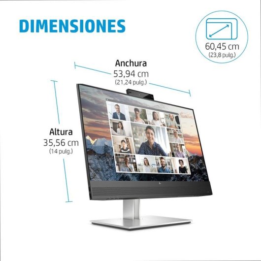 Monitor HP E24m G4 23,8" FullHD 75Hz IPS USB-C Lautsprecher Kamera Höhenverstellbar