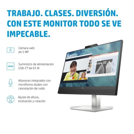 Monitor HP E24m G4 23,8" FullHD 75Hz IPS USB-C Lautsprecher Kamera Höhenverstellbar