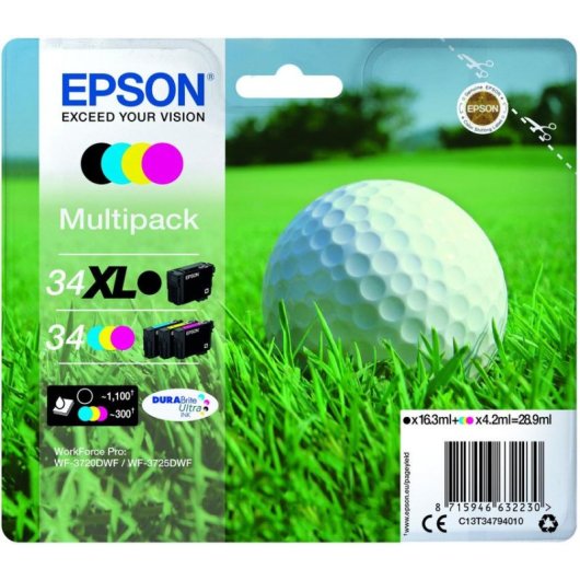 Cartucho de Tinta Epson Golf Ball C13T34794010 XL Multipack Negro y Colores