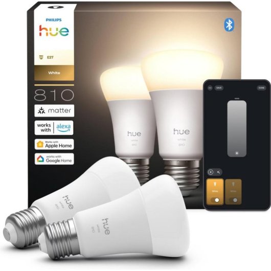 Lâmpada Inteligente Philips Hue A60 E27 810 Lúmenes Pack de 2