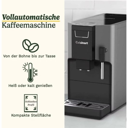 Cafetera Espresso Superautomática Cuisinart EM550E 1,5 L 19 Bares con molinillo y espumador