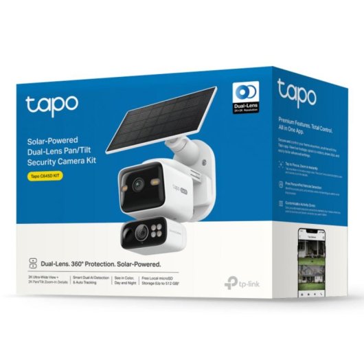 Cámara IP TP-Link Tapo C645D 2K Visión Nocturna Exterior Alarma Panel Solar Audio Bidireccional