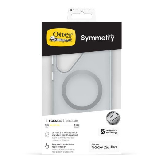 Capa OtterBox Symmetry Clear Magnets Transparente para Galaxy S26 Ultra