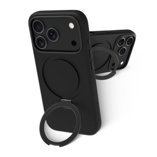 Funda para móvil Dbramante1928 Roskilde MS Kick ICON Cover Negro con soporte para iPhone 17 Pro