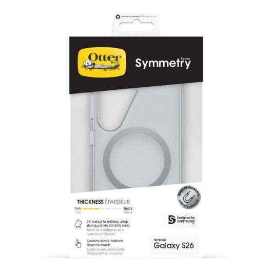 Capa OtterBox Symmetry Clear Magnets Transparente Antichoque para Galaxy S26
