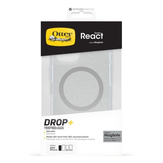 Funda para móvil OtterBox React Series Cover Policarbonato Transparente MagSafe para iPhone 16