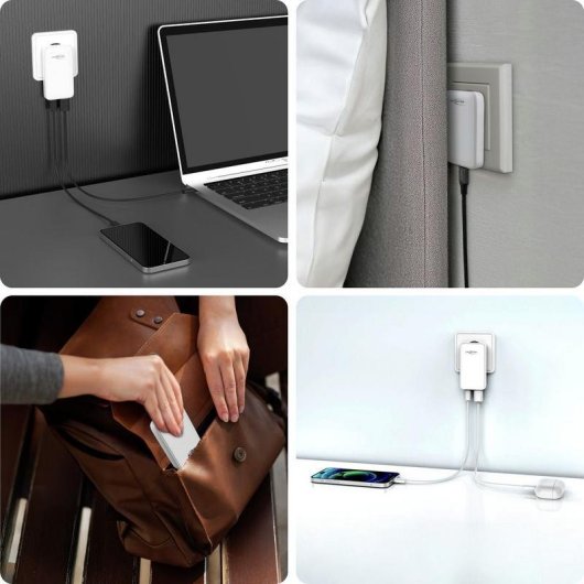 USB-C-Ladegerät 65W Ansmann 1001-0174 2 Ports Schnellladung PPS