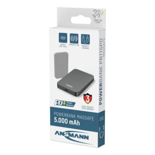 Power Bank Ansmann 1700-0198 5000 mAh Power Delivery Kabellos Anthrazit