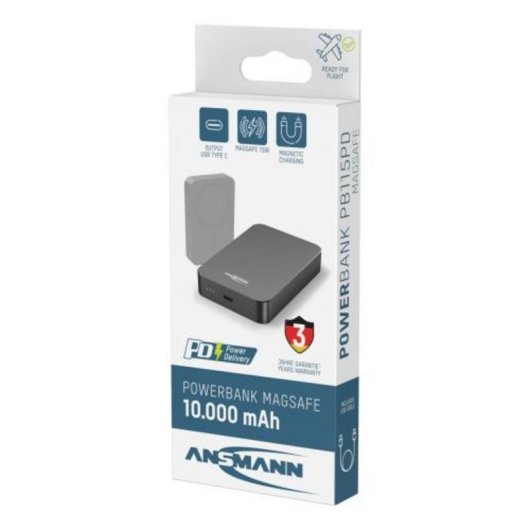 Powerbank Ansmann 1700-0199 10000 mAh Kabelloses Laden MagSafe