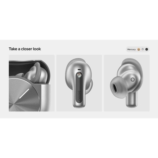 Auriculares Noise Master Buds 2 Mercury sem fios Bluetooth com Cancelamento de Ruído