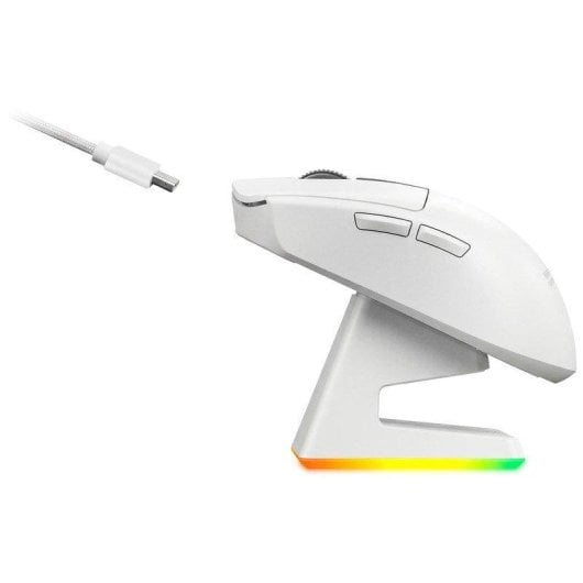 Mouse Mars Gaming MMW-ELITE Wireless 20000 DPI Tri-mode Bianco RGB OLED