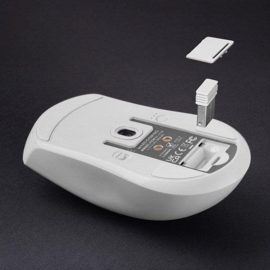 Mouse Mars Gaming MMW-ELITE Wireless 20000 DPI Tri-mode Bianco RGB OLED