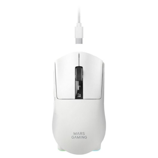 Ratón Mars Gaming MMW-ELITE Inalámbrico 20000 DPI Tri-mode Blanco RGB OLED