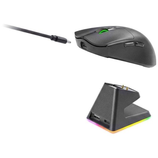 Ratón Mars Gaming MMW-ELITE Inalámbrico 20000 DPI Tri-Mode OLED Negro/Blanco