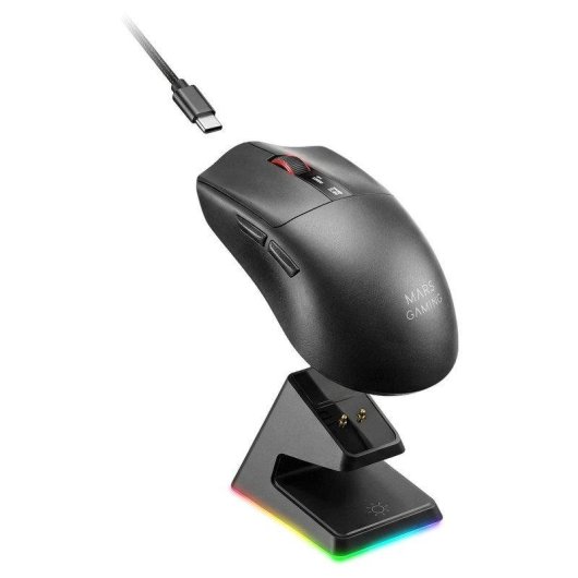 Ratón Mars Gaming MMW-ELITE Inalámbrico 20000 DPI Tri-Mode OLED Negro/Blanco
