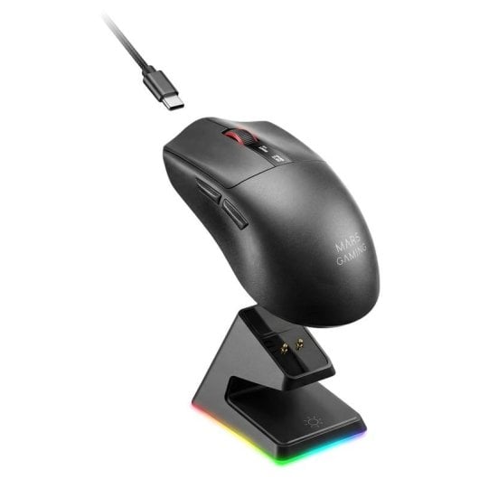 Ratón Mars Gaming MMW-ELITE Inalámbrico 20000 DPI Tri-Mode OLED Negro/Blanco