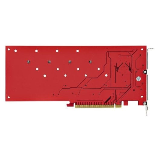 Tarjeta de Interfaz Startech QUAD-M2-PCIE-CARD-B PCIe 4.0 7,8 Gbit/s Rojo Ventilada