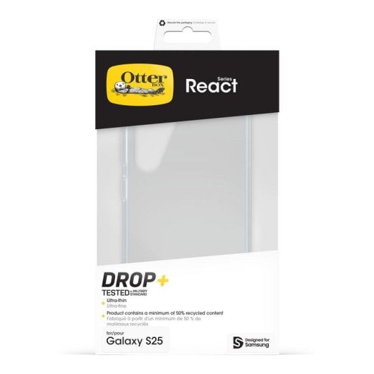 Funda para móvil OtterBox React Series Cover transparente resistente para Galaxy S25