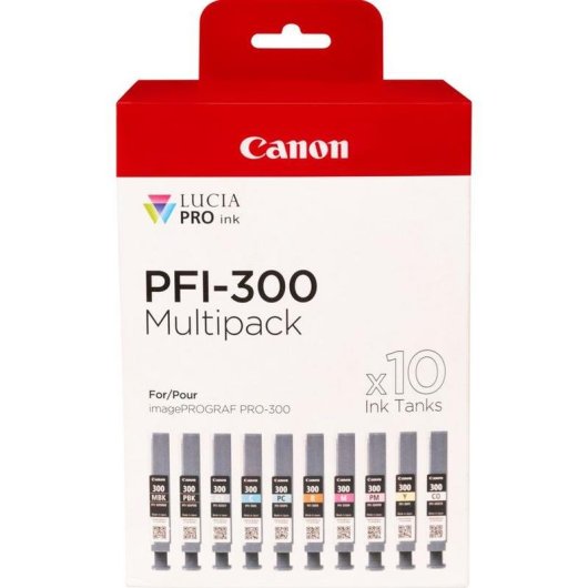 Cartucho de Tinta Canon PFI-300 Multipack 10 Piezas Original