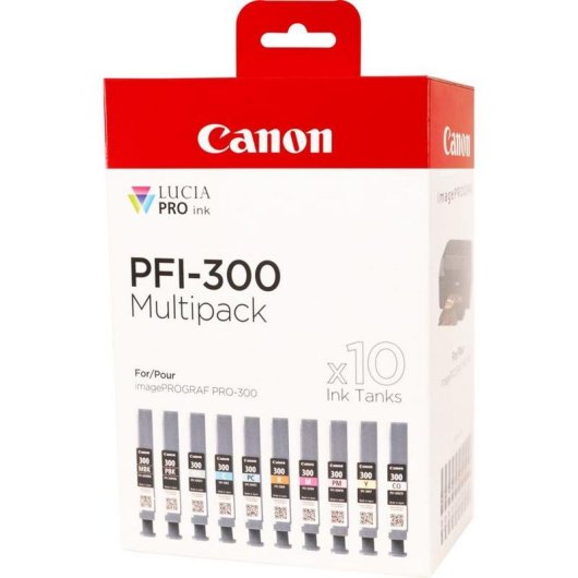 Cartucho de Tinta Canon PFI-300 Multipack 10 Piezas Original
