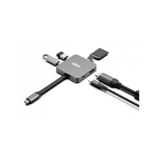 Laptop-Stand Urban Factory HUBEE LIGHT USB-C 100W HDMI Grau