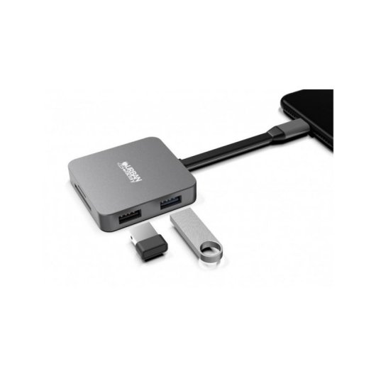 Laptop-Stand Urban Factory HUBEE LIGHT USB-C 100W HDMI Grau