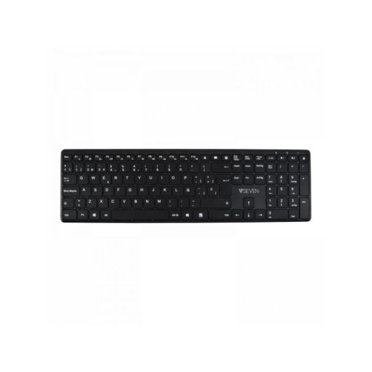 Teclado V7 KW550ESBT inalámbrico y USB compacto QWERTY español negro