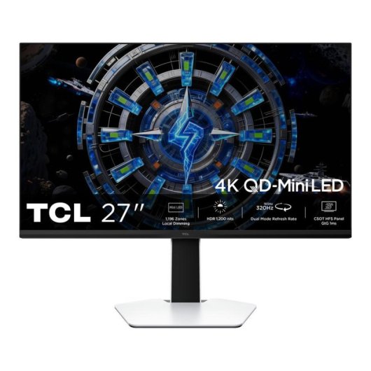 Monitor TCL C2 27C2A 27" UltraHD 4K 160Hz QLED IPS HDR1000 FreeSync Ajuste Altura 1ms