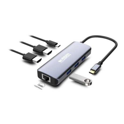 Laptop-Station Urban Factory MHC55UF USB-C 7 in 1 4K HDMI Gigabit Ethernet 100W