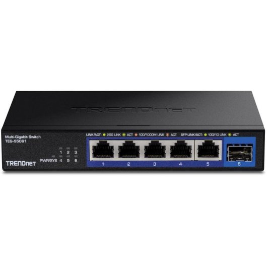 Switch Trendnet TEG-S5061 5 Ports 2.5G Unmanaged Wandmontage