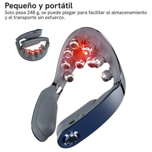 Masajeador de Cuello SKG G7 Pro-Fold Azul Terapia Luz Roja