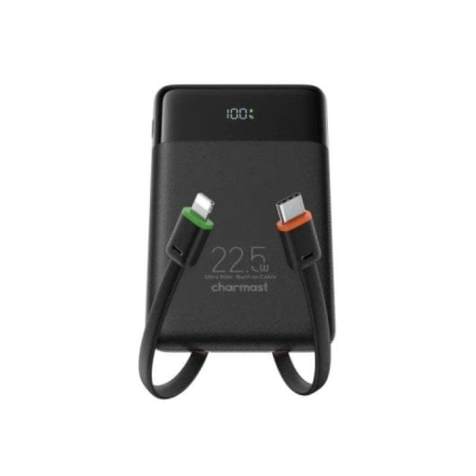 Power Bank Charmast W1202 10.000 mAh 22.5W Ultra Slim com cabos integrados