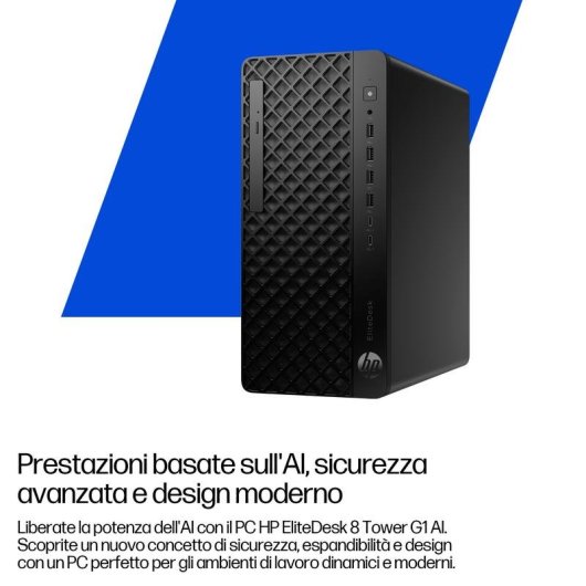PC fisso HP EliteDesk 8 Tower G1i Intel Core Ultra 7 265 16GB 512GB SSD Windows 11 Pro WiFi7