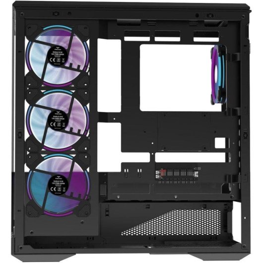 Caja PC Preyon Nest Seaview Midi Tower Acero SPCC 0,7 mm Negro con Ventana de cristal templado y ARGB