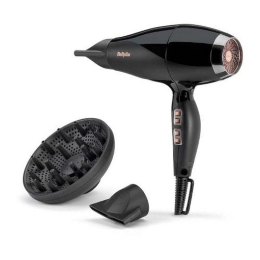 Secador de Pelo Iónico BaByliss 2300W 3 Temperaturas 2 Velocidades con Difusor y Concentrador Negro