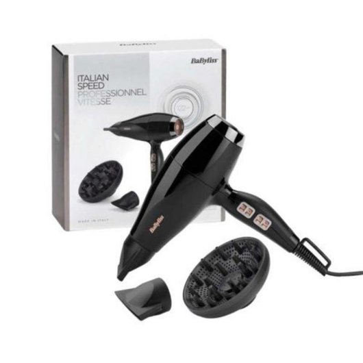 Secador de Pelo Iónico BaByliss 2300W 3 Temperaturas 2 Velocidades con Difusor y Concentrador Negro