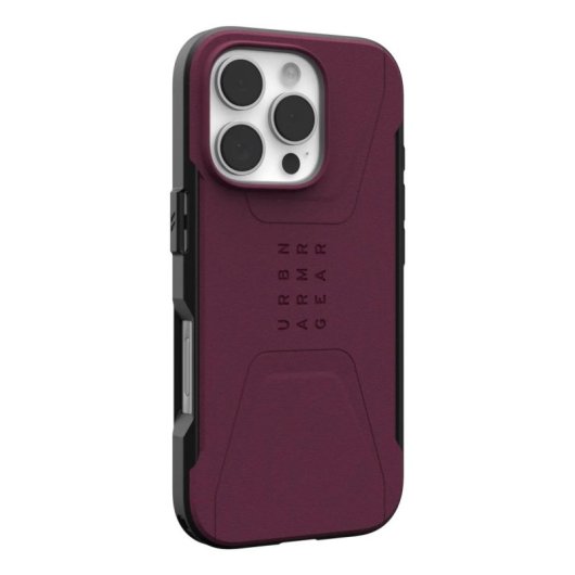 Funda pour mobile UAG Civilian Cover recyclée Bordeaux pour iPhone 16 Pro