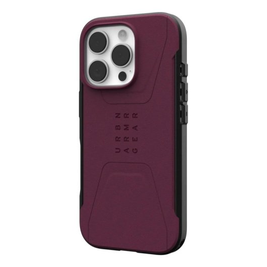 Funda pour mobile UAG Civilian Cover recyclée Bordeaux pour iPhone 16 Pro