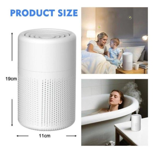 Autrucker tragbarer Luftreiniger mit Aromatherapie, HEPA H13 Filter ultra-leise 37 dB