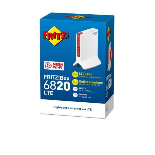 Router Fritz Box 6820 LTE WiFi 4 450Mbps Banda Singola 2,4 GHz 4G Rosso Bianco